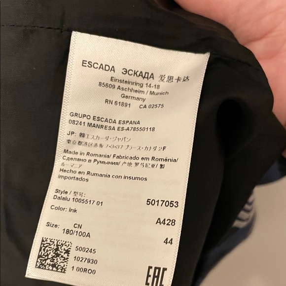 Escada Floral Dress With Statement Neckline Size 44 - Picture 6 of 15